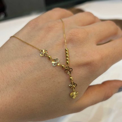 گردنبند گل تراش شرابه ای